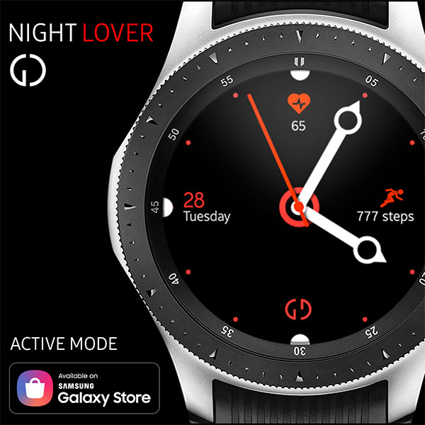Watch face for Samsung Galaxy Watch - Night Lover